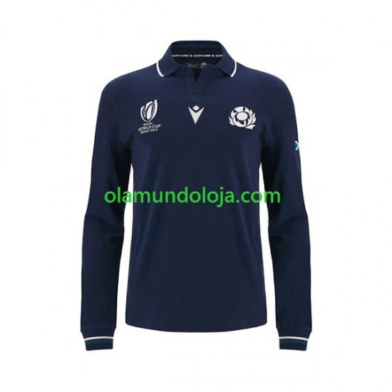 Camisola Rugby Escócia Homem Equipamento Primeiro RWC 2023 Manga Comprida